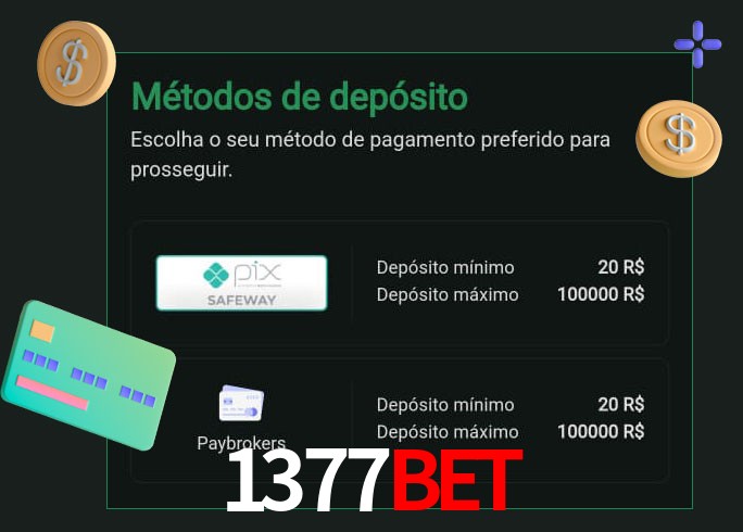 O cassino 1377BETbet oferece uma grande variedade de métodos de pagamento